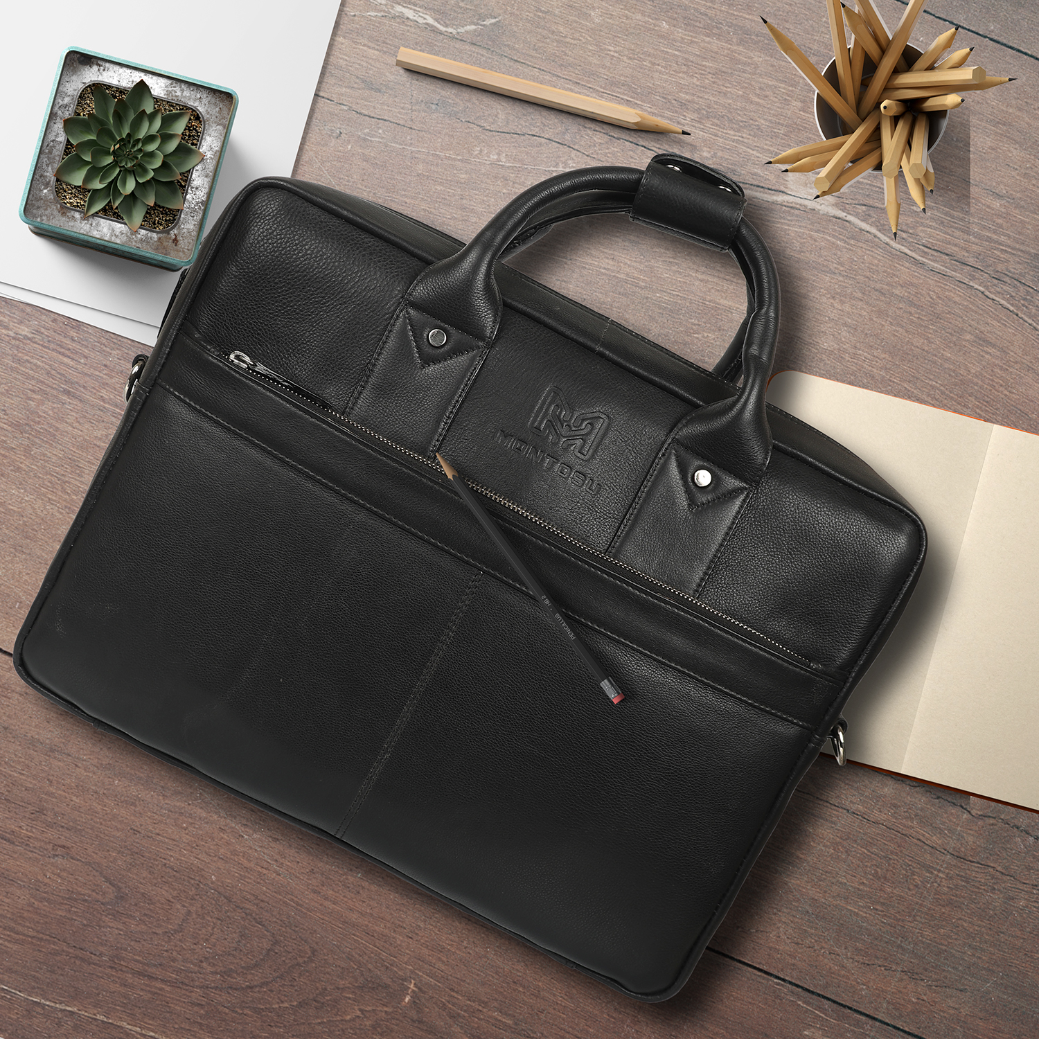 Black Laptop Briefcase – Montosu Leather Bags & Wallets
